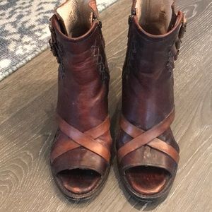 Brown freebird booties size 7
